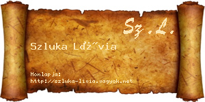 Szluka Lívia névjegykártya