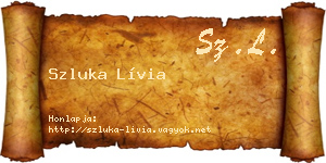 Szluka Lívia névjegykártya
